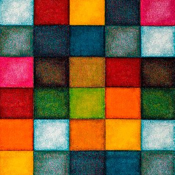 Alfombras 100% Polipropileno HEAT-SET FRISÈ Alfombra geométrica cuadrado vintage 140x200